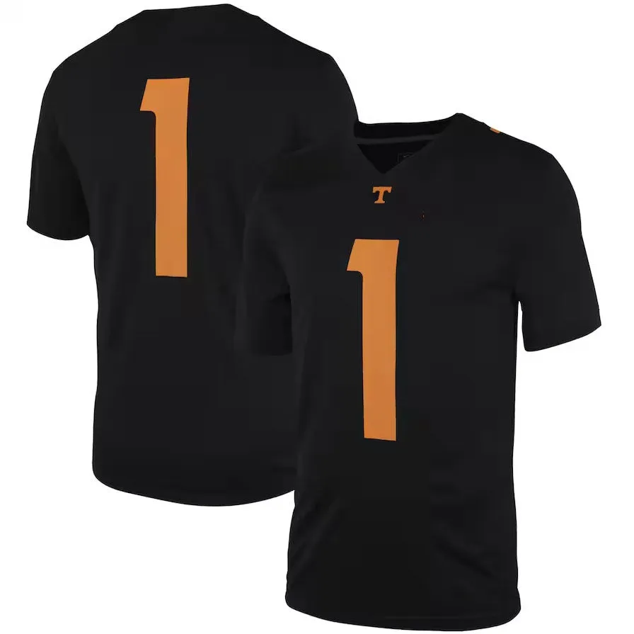 #1 T.Volunteers Dark Mode Game Jersey  Black College Jerseys