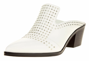 1.State Women's Lon Studded Slip-On Mule, White