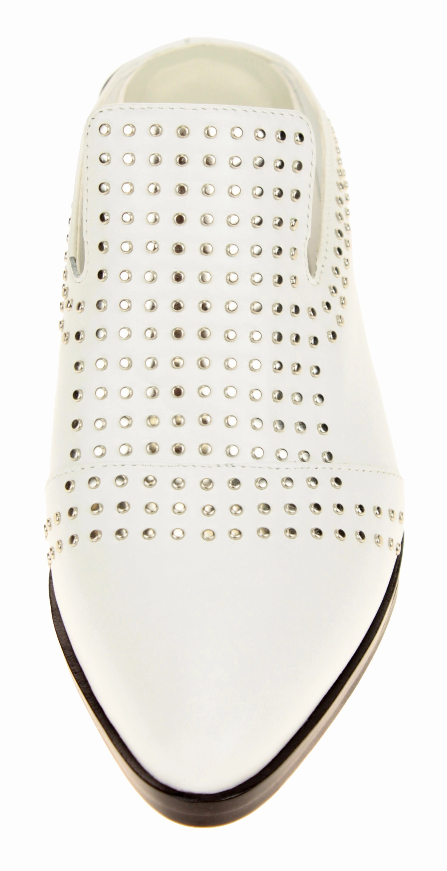 1.State Women's Lon Studded Slip-On Mule, White