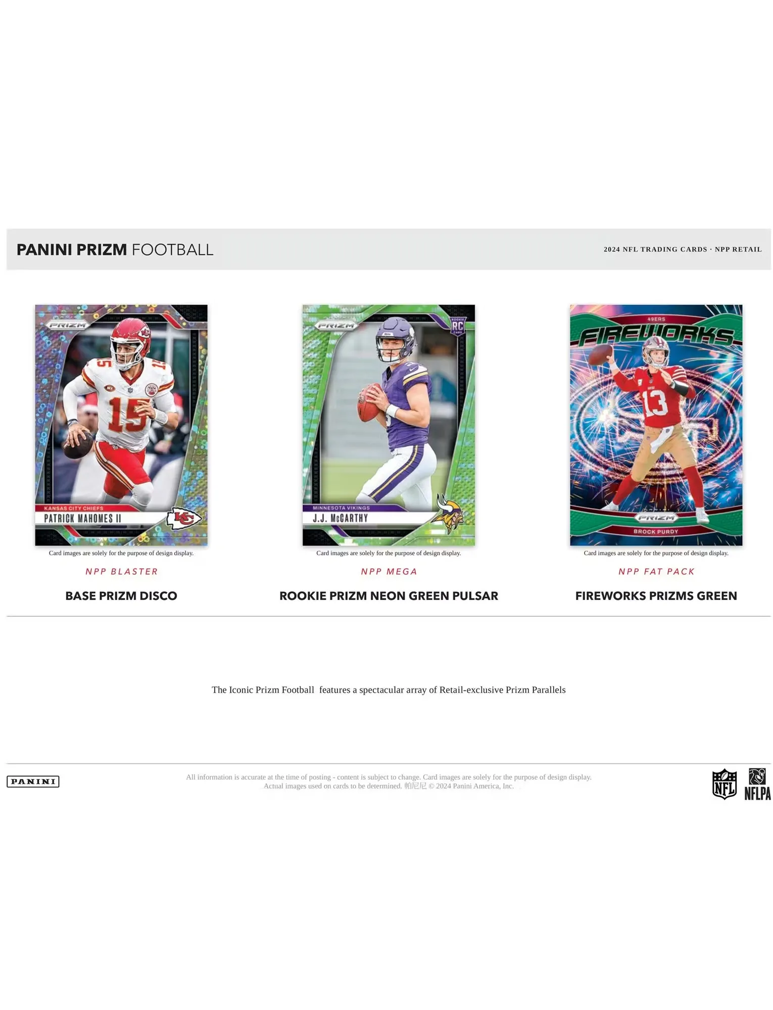 2024 Panini NFL Prizm Football Trading Card Retail Pack