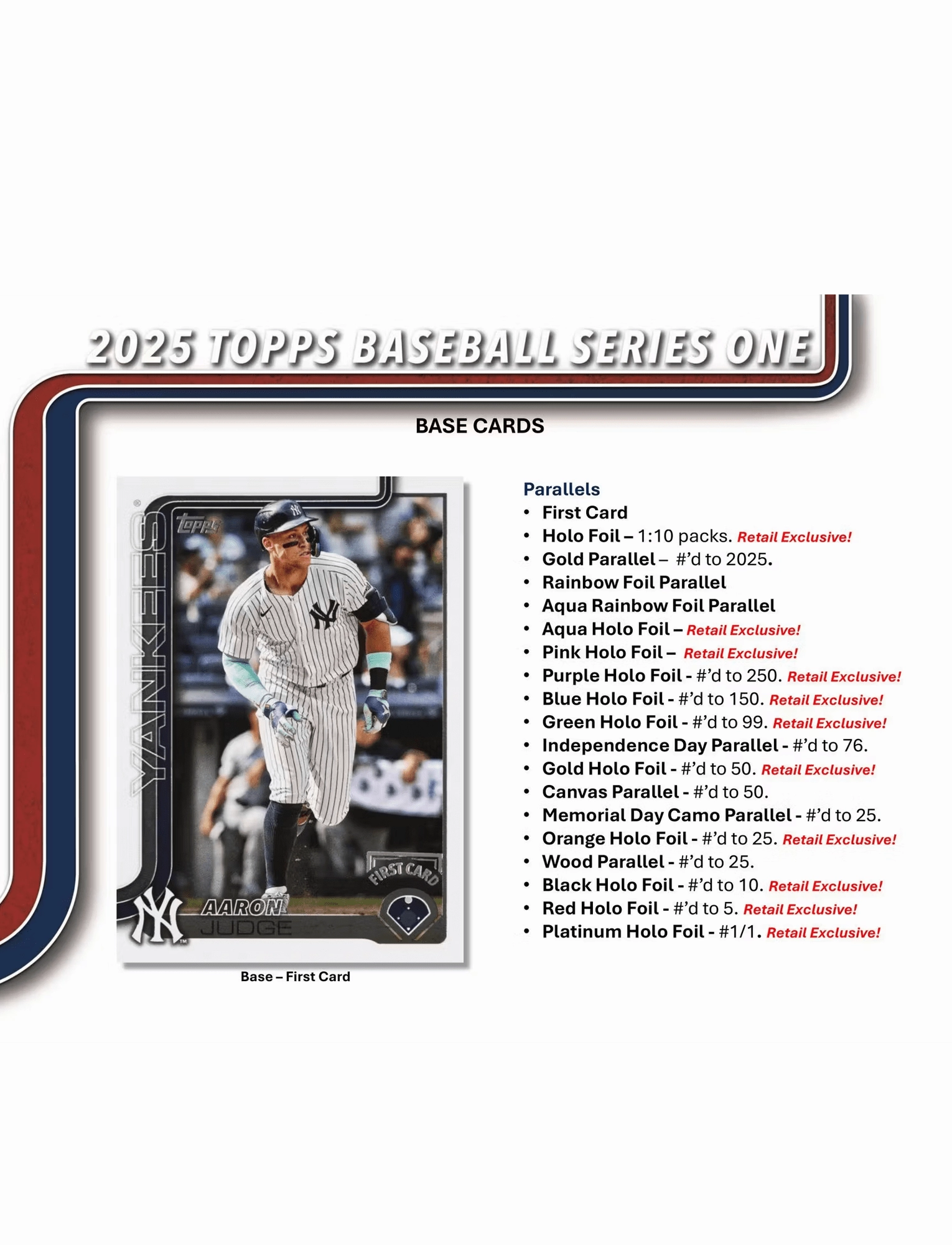 2025 Topps MLB Series 1 Baseball Trading Card Retail Pack