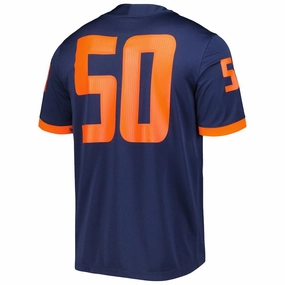 #50 I.Fighting Illini Untouchable Football Jersey Navy Stitched American College Jerseys