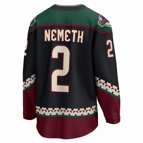 A.Coyotes #2 Patrik Nemeth Fanatics Branded Home Breakaway Player Jersey  Black Stitched American Hockey Jerseys