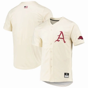 A.Razorbacks Replica Baseball Jersey  Natural Stitched American College Jerseys