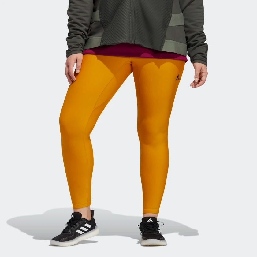 Adidas Big Women's Alphaskin COLD.RDY Long Tights, Legacy Gold