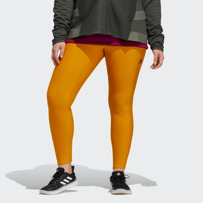 Adidas Big Women's Alphaskin COLD.RDY Long Tights, Legacy Gold