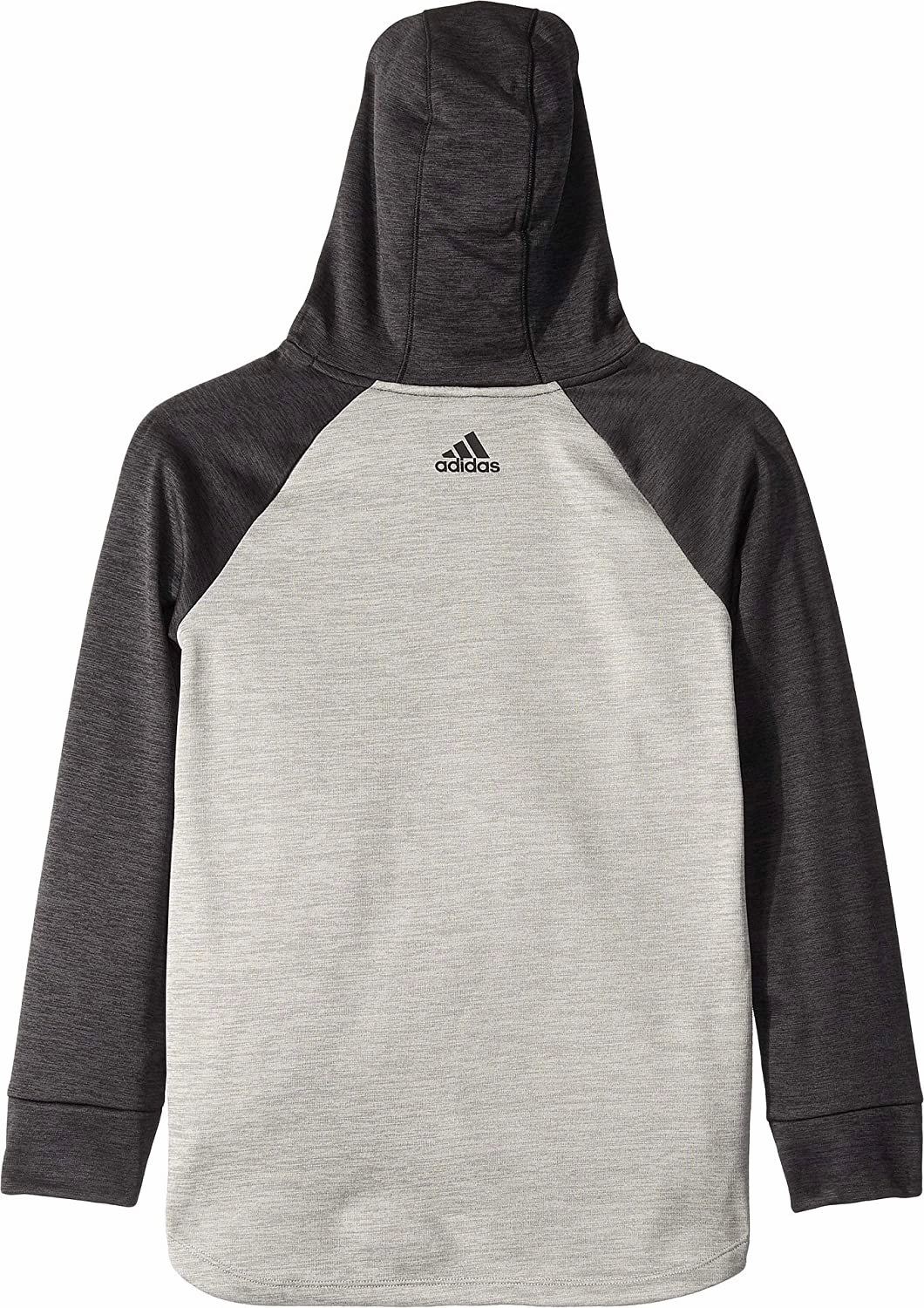 adidas Girl's Youth Color Block Hooded Sweatshirt, Black Heather