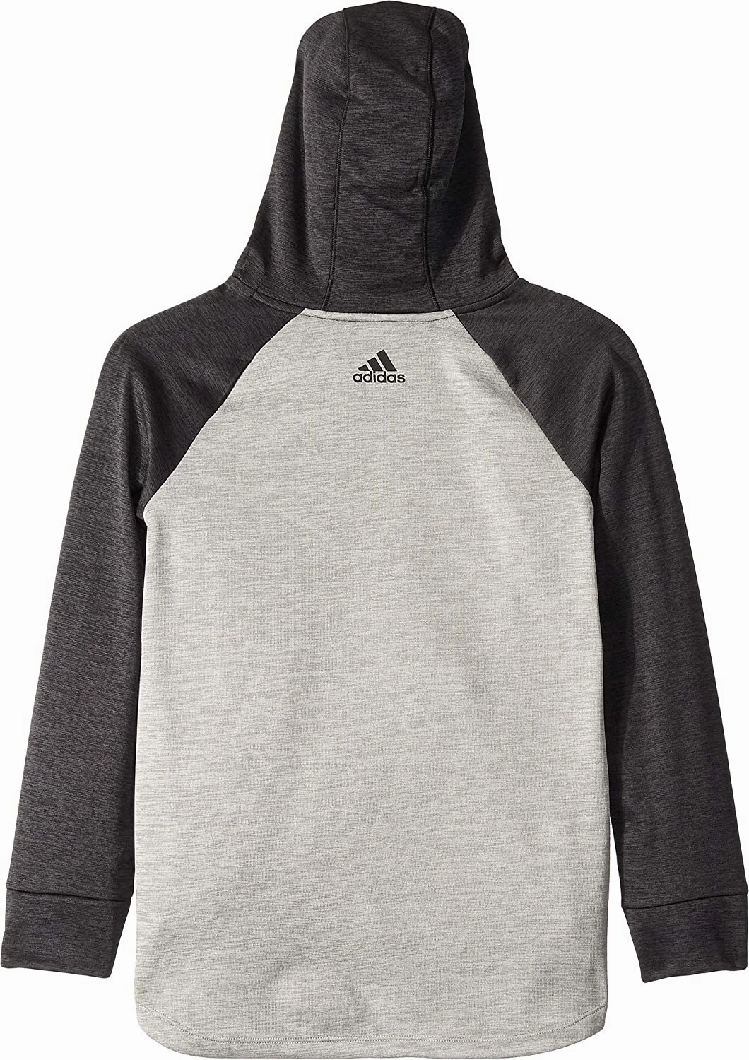 adidas Girl's Youth Color Block Hooded Sweatshirt, Black Heather