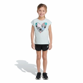 Adidas Girls 7-14 Graphic Tee & Mesh Short Set