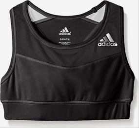 Adidas Girls' Youth Sports Bra, Black