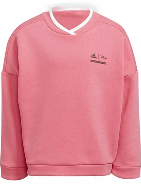 Adidas Girls Disney Comfy Princesses Crew Sweatshirt, Joy Pink S13/Black