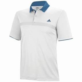 Adidas Golf Men's Climacool Engineered Print Polo Shirt - White & Green