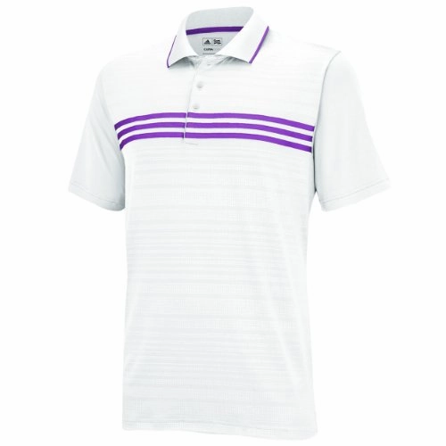 Adidas Golf Men's TaylorMade Puremotion Climacool 3-Stripes Short Sleeve Polo