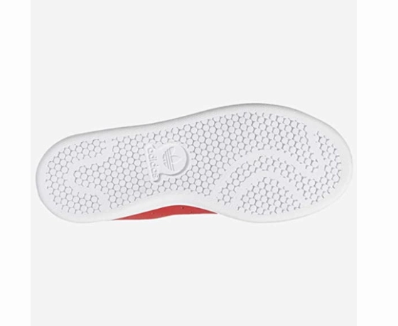 Adidas Junior Big Kids Stan Smith J Casual Shoes, Lust Red/White