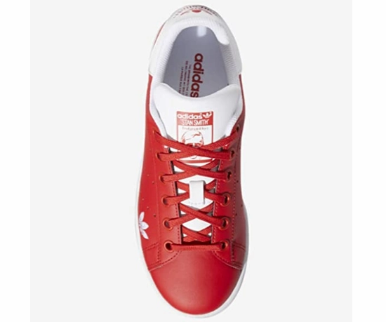 Adidas Junior Big Kids Stan Smith J Casual Shoes, Lust Red/White