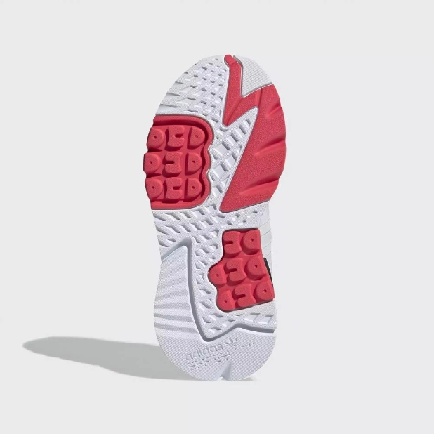 Adidas Juniors Kids Nite Jogger Sneakers, White/Cloud White/Shock Red