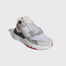 Adidas Juniors Kids Nite Jogger Sneakers, White/Cloud White/Shock Red