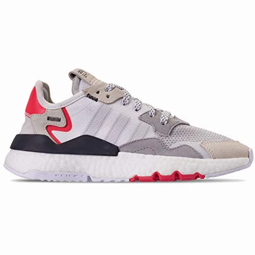 Adidas Juniors Kids Nite Jogger Sneakers, White/Cloud White/Shock Red