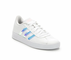 Adidas Kids' VL Court 2.0 Sneaker, White/Clear Orange