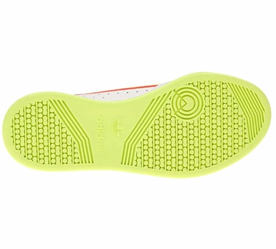 Adidas Kids Continental 80 Casual Sneaker Shoes, White/Shock Red/Yellow