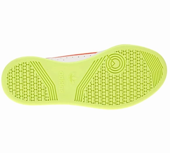 Adidas Kids Continental 80 Casual Sneaker Shoes, White/Shock Red/Yellow