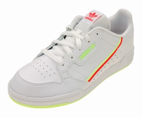 Adidas Kids Continental 80 Casual Sneaker Shoes, White/Shock Red/Yellow
