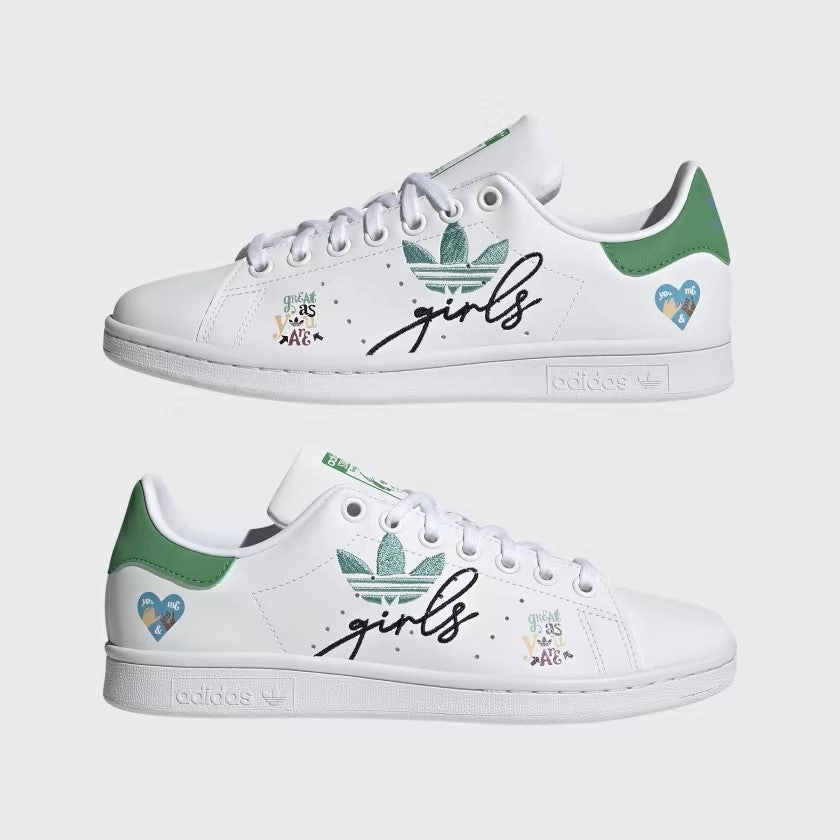 Adidas Kids Stan Smith "Girl Friends" Shoes, Cloud White