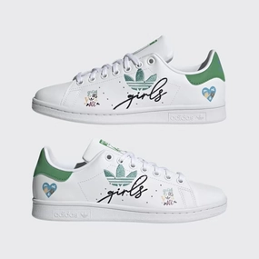 Adidas Kids Stan Smith "Girl Friends" Shoes, Cloud White