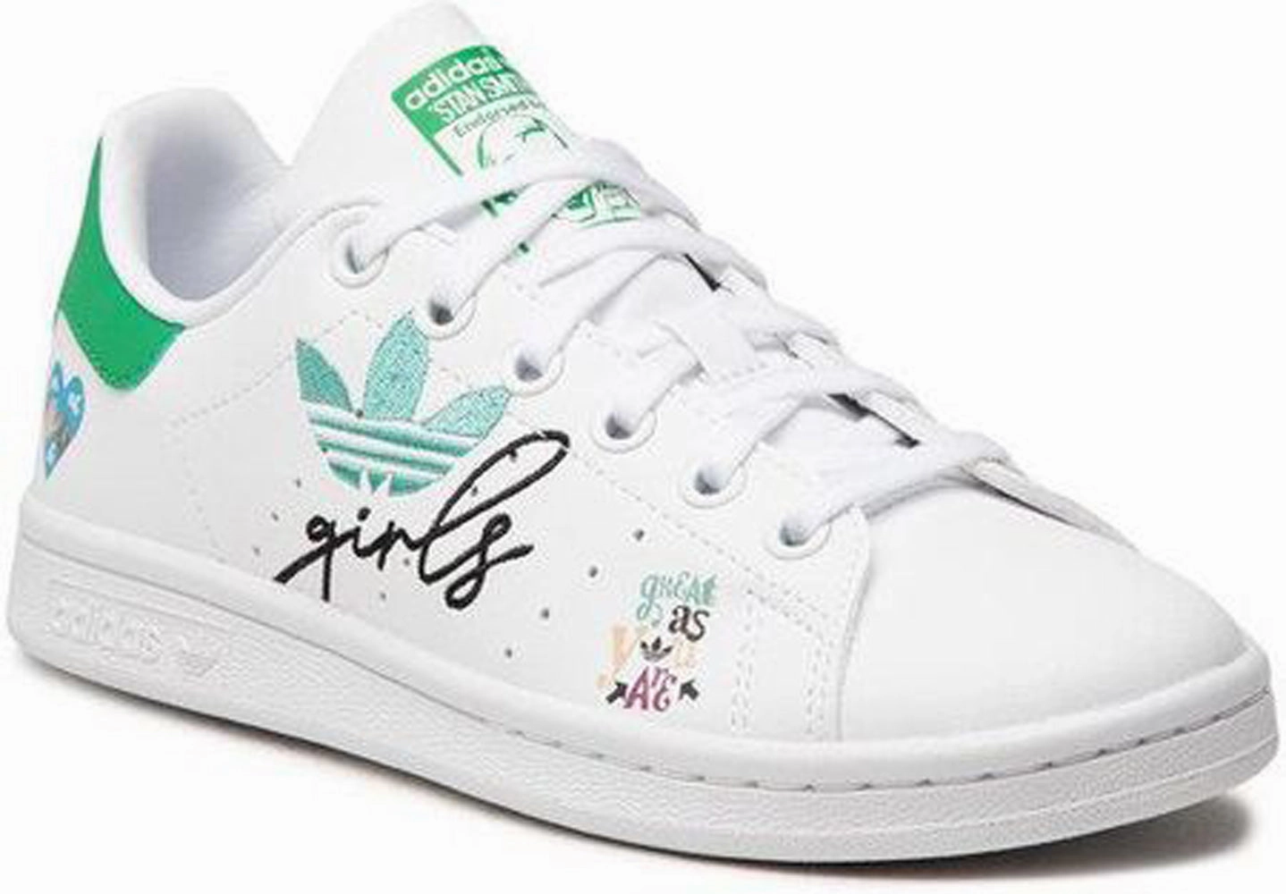Adidas Kids Stan Smith "Girl Friends" Shoes, Cloud White