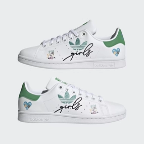 Adidas Kids Stan Smith "Girl Friends" Shoes, Cloud White