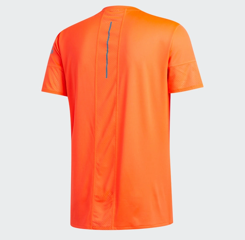 Adidas Men's 25/7 Rise Up N Run Parley Tee Shirt, Solar Red/Sharp Blue
