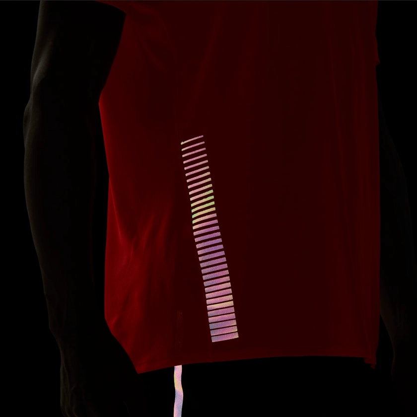 Adidas Men's 25/7 Rise Up N Run Parley Tee Shirt, Solar Red/Sharp Blue