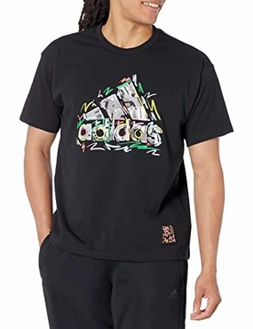 Adidas Men's 80s Inspired Tee Shirt, Black