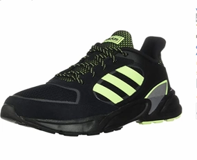 Adidas Men's 90s Valasion Sneaker, Black/Hi Res Yellow/Grey Three