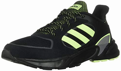 Adidas Men's 90s Valasion Sneaker, Black/Hi Res Yellow/Grey Three