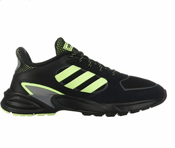 Adidas Men's 90s Valasion Sneaker, Black/Hi Res Yellow/Grey Three