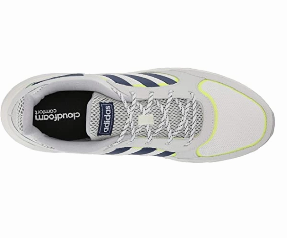 Adidas Men's 90s Valasion Sneaker, Cloud White/Dark Blue/Hi Res Yellow
