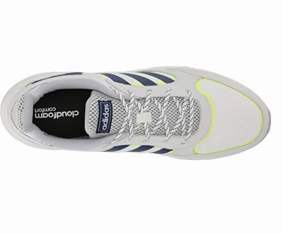 Adidas Men's 90s Valasion Sneaker, Cloud White/Dark Blue/Hi Res Yellow