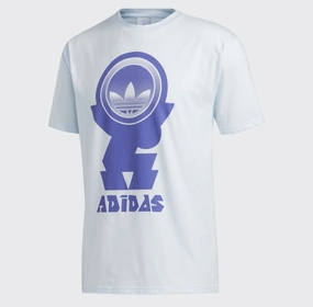 Adidas Men's / Unisex Forsut Tee Shirt, Sky Tint / Purple