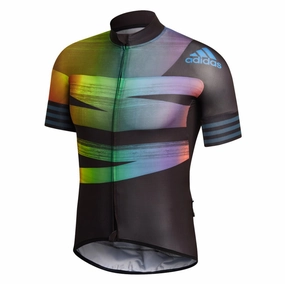Adidas Men's Adistar Pride Cycling Shirt,  Black/Glory Blue
