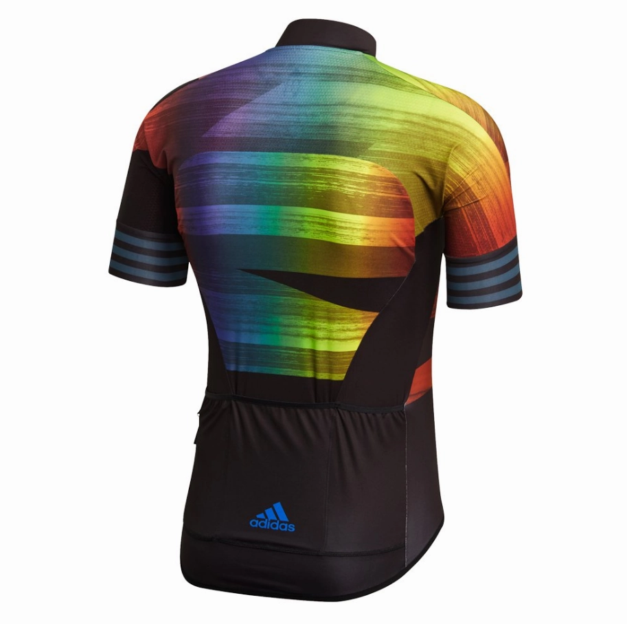 Adidas Men's Adistar Pride Cycling Shirt,  Black/Glory Blue