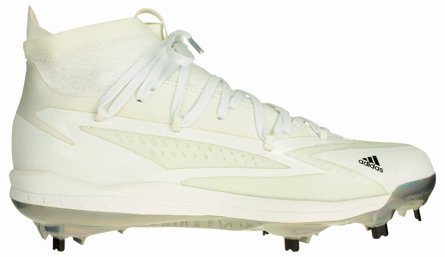 Adidas Men's Adizero Afterburner 8 Baseball Cleats, White/Iridescent