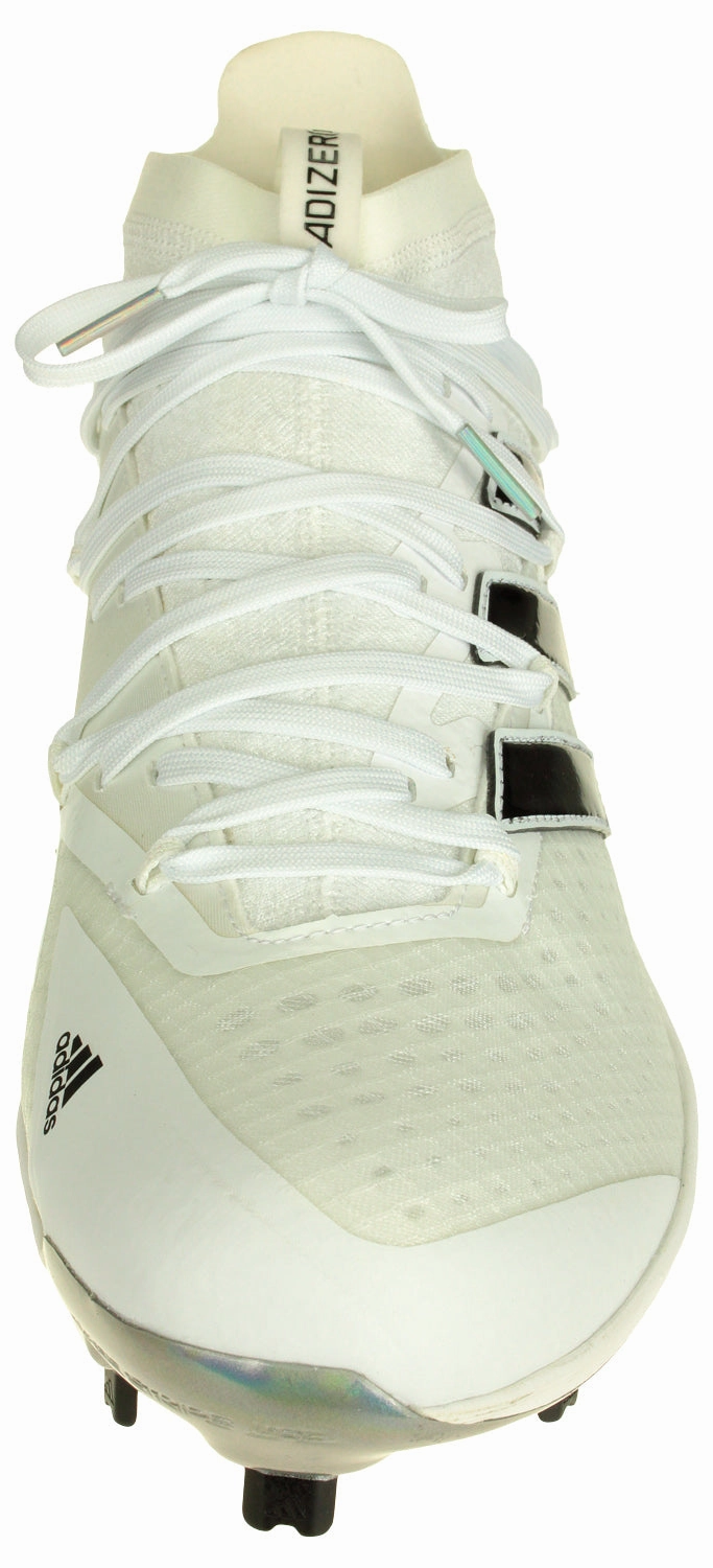 Adidas Men's Adizero Afterburner 8 Baseball Cleats, White/Iridescent