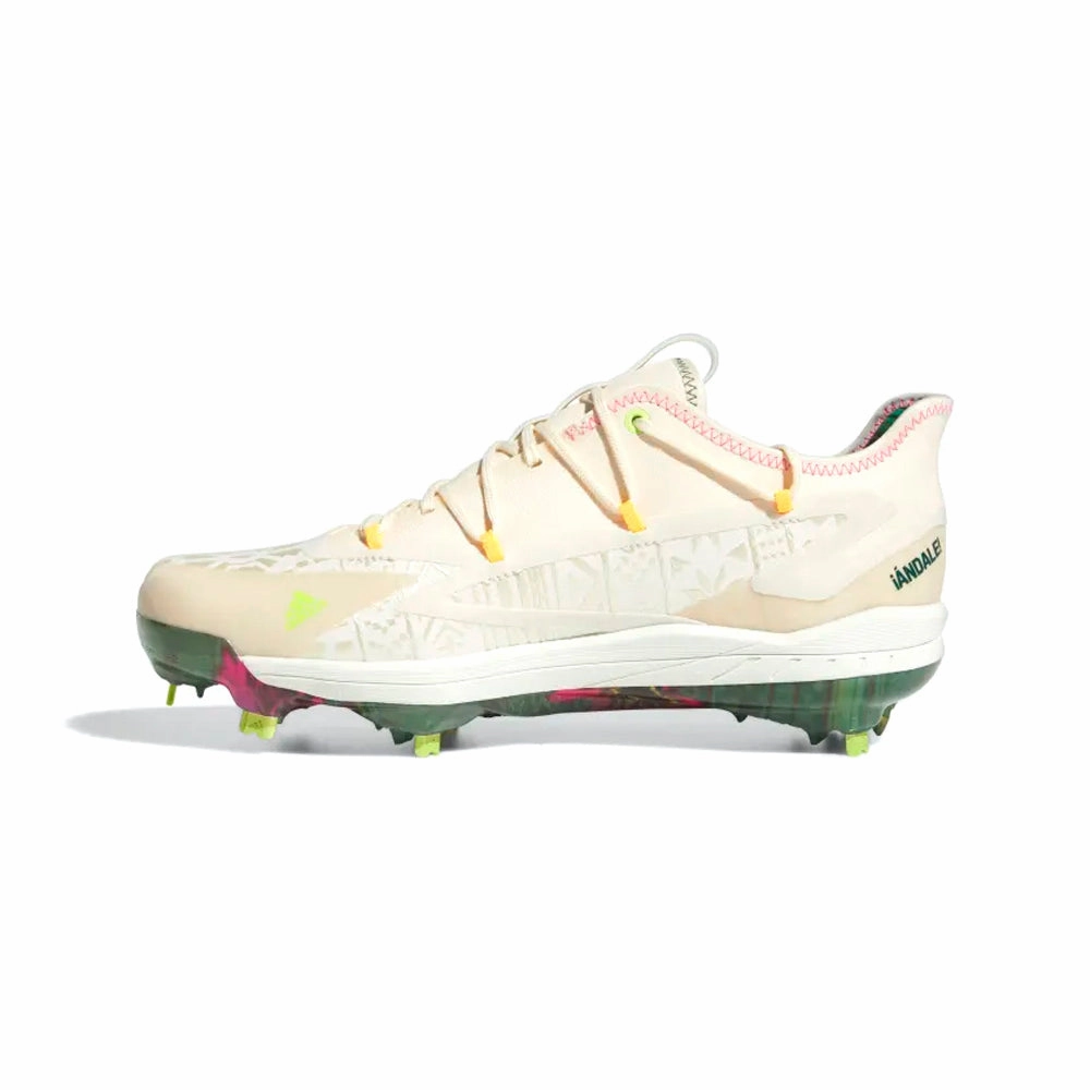 Adidas Men's Adizero Afterburner 8 Hispanic Heritage Cleats, Wonder White/Collegiate Green/Signal Green