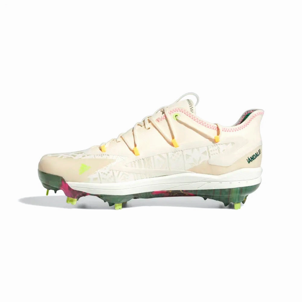 Adidas Men's Adizero Afterburner 8 Hispanic Heritage Cleats, Wonder White/Collegiate Green/Signal Green