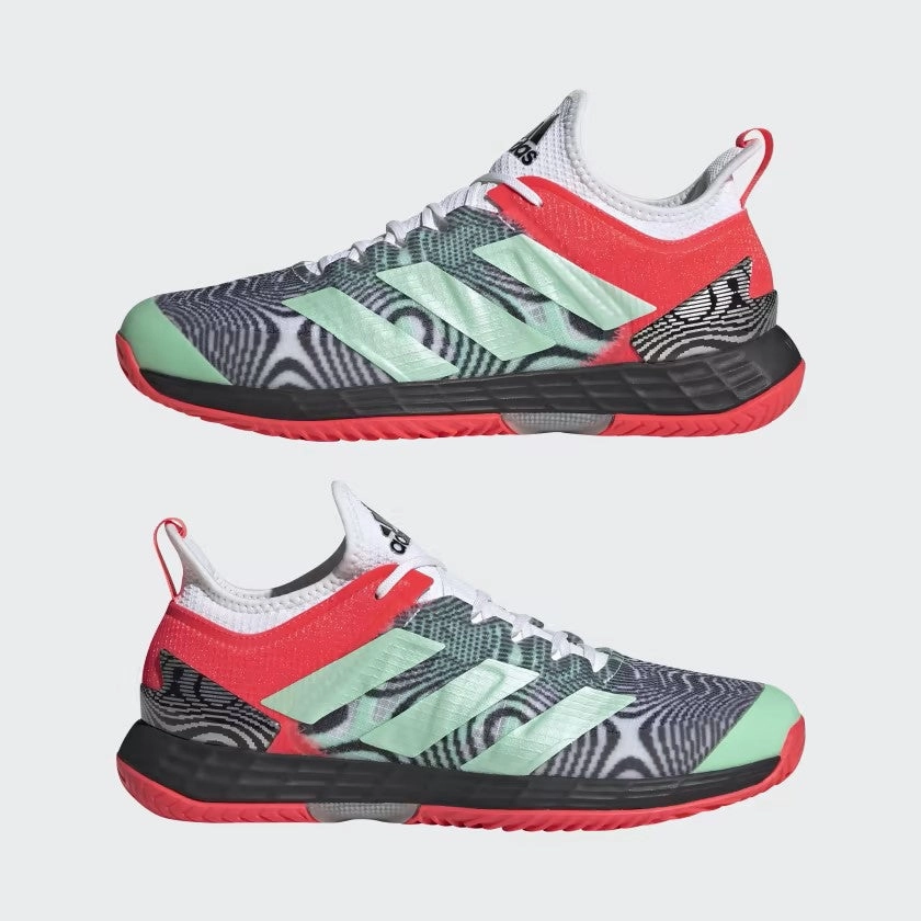 Adidas Men's Adizero Ubersonic 4 Tennis Shoes, Cloud White/Pulse Mint/Turbo