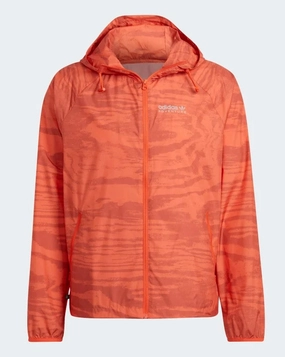 Adidas Men's Adventure Woodwave Windbreaker, Semi Solar Red/Altered Amber