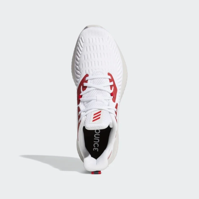 Adidas Men's Alphabounce Running Athletic Shoe, White/Power Red/Black