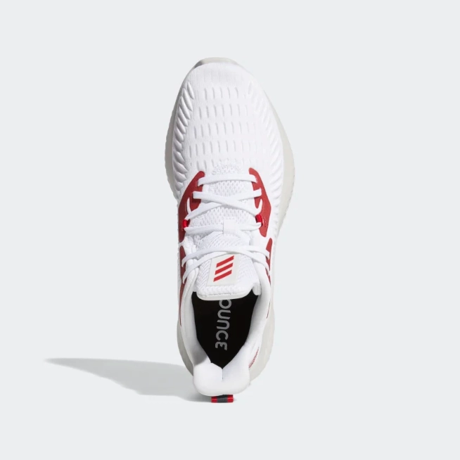 Adidas Men's Alphabounce Running Athletic Shoe, White/Power Red/Black