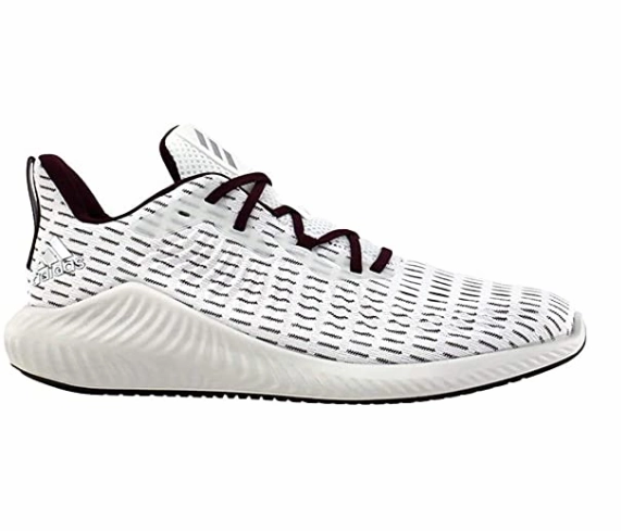 Adidas Men's Alphabounce Running Athletic Shoe, White/Silver Metallic/Maroon